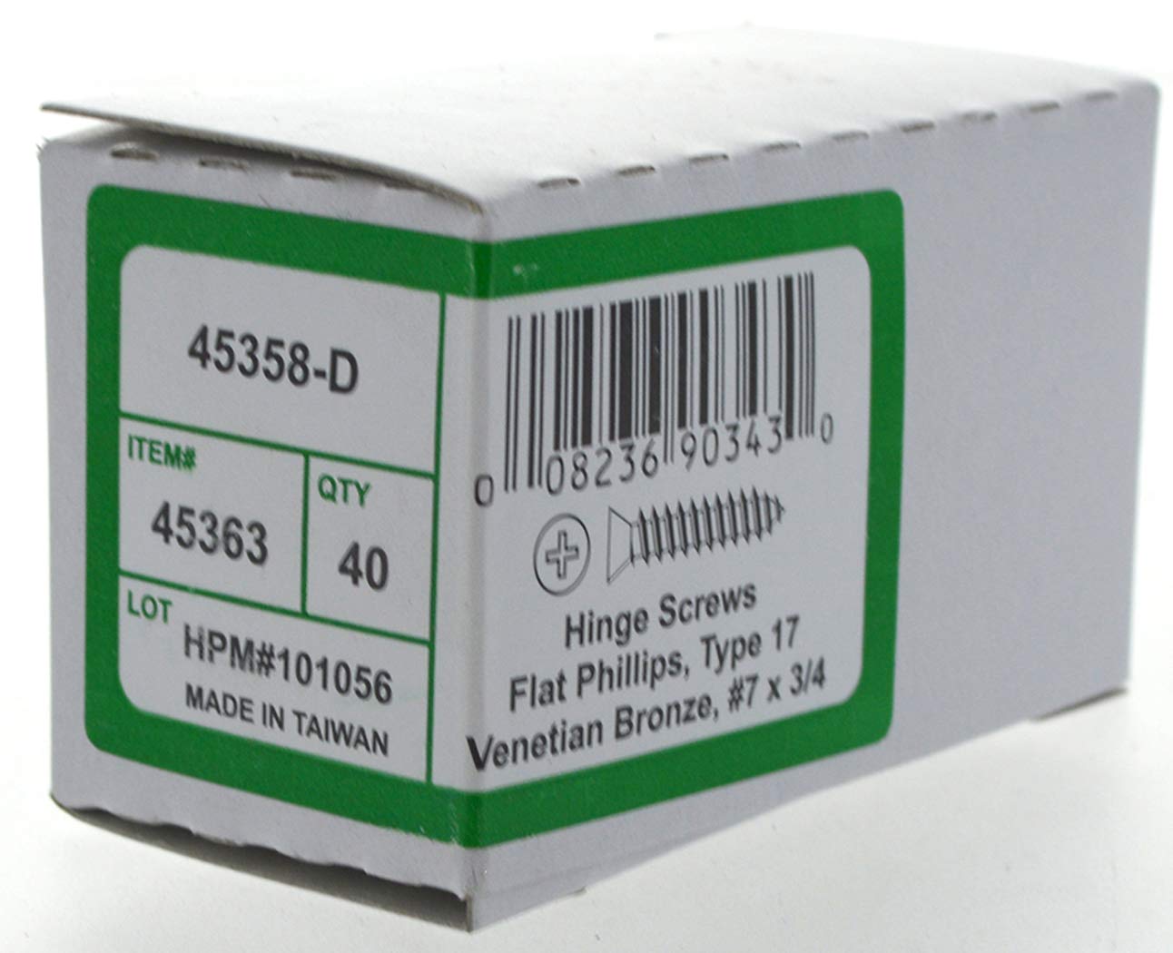 Hillman 45363#7 x 3/4-inç Düz Phillips Ahşap Vida, Antik Bronz, (40'lı Paket)
