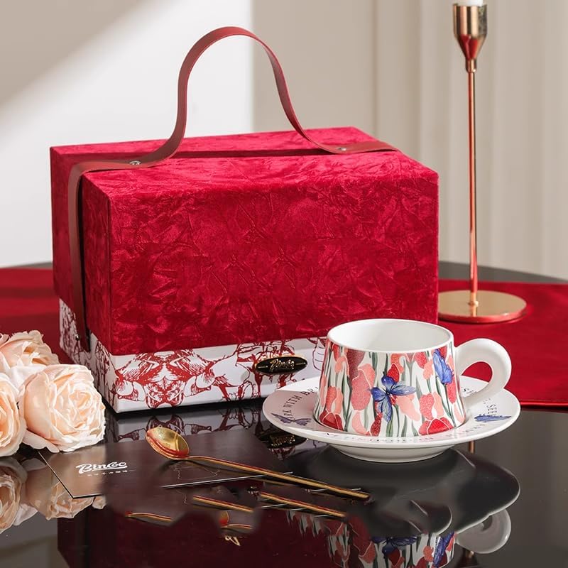 Coffee Cup Saucer Set – French Afternoon Tea Set for Birthdays Weddings-style3