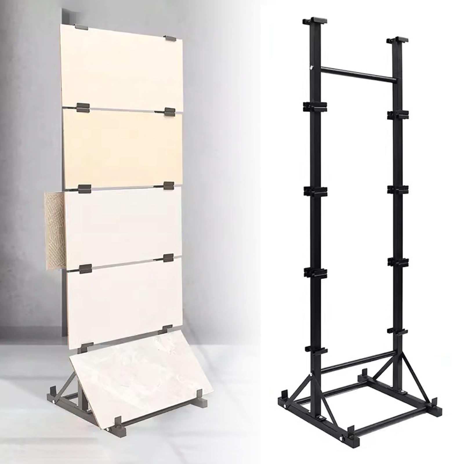 Jkjzsalj 1Pc Double-Sided Floor Tile Display Rack - Commercial Floor-Standing Tile Sample Holder - Ceramic Tiles Floor Porcelain Display Shelf For Retail Stores,Showrooms
