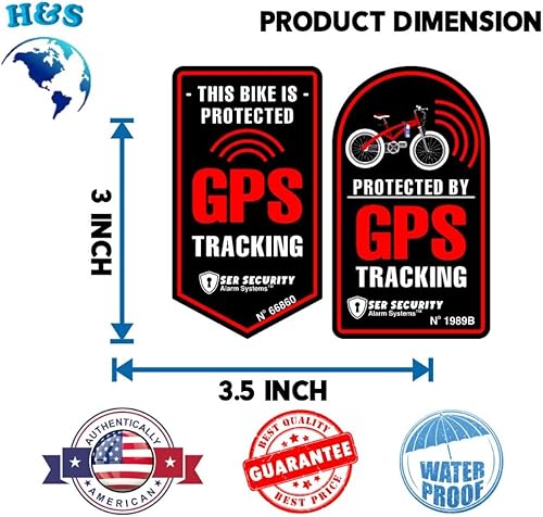 Miniatura 2 de HS Adhesivo de seguimiento GPS de advertencia 2 piezas  Alarma de rastreador  Coche - Bicicleta - Adhesivo de parachoques protegido para motocicleta
