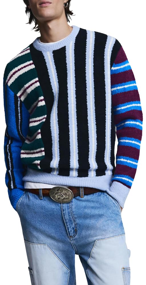 Desigual JERS_Mixed Stripes Sweatshirt Uomo