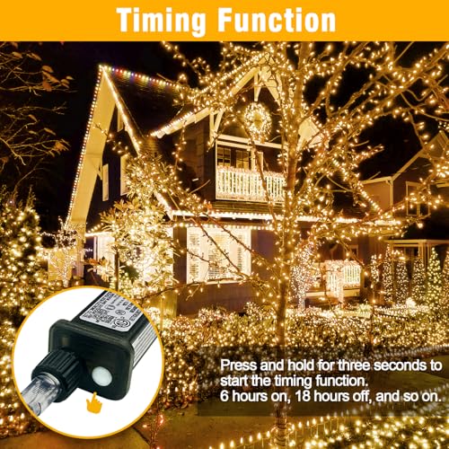 210 LEDs Warm White LED String Lights – 70FT Transparent Wire, Waterproof & Connectable Christmas Tree Lights for Indoor Outdoor Holiday Décor - Image 5