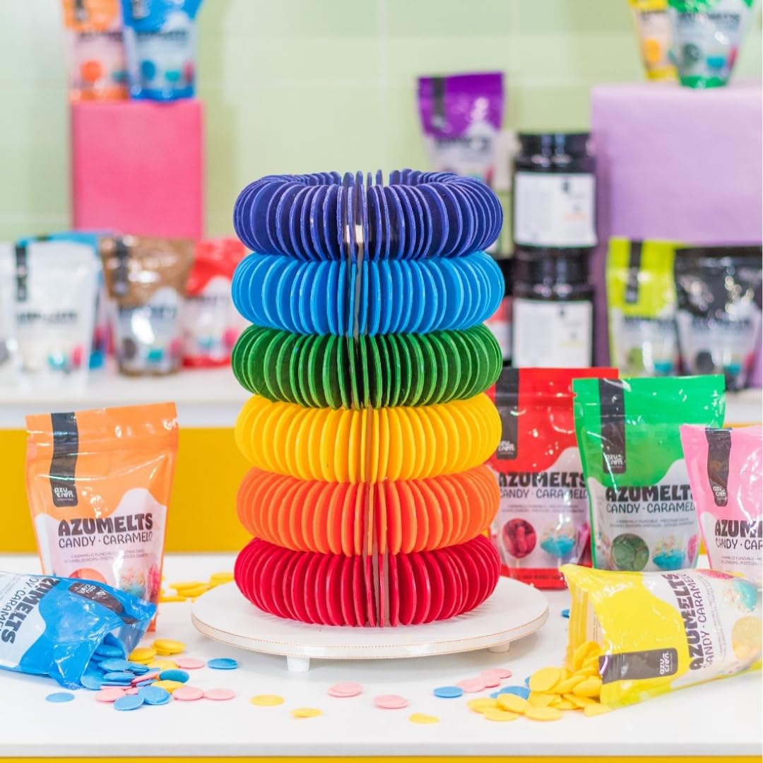 Azucren, Cobertura para Derretir, Sabor Similar al Chocolate, Ideal para Cubrir, Moldear, Bañar y Decorar Tartas, Cake Pops y Postres, Textura Cremosa y Fácil de Usar, 250 g (Blanco Brillante)