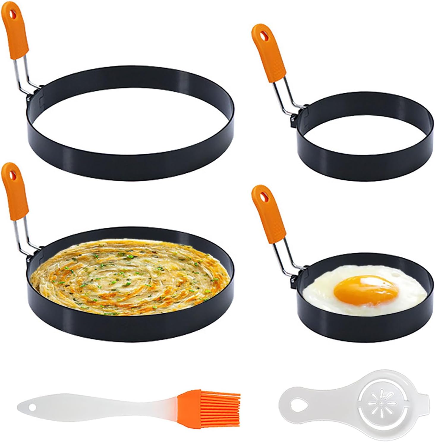 Egg Rings for Griddle Frying Egg 2 Pack 6 Inch Omelet Ring