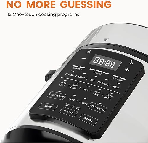 Miniatura 6 de Olla a presión, 6 cuartos de galón, olla de cocción lenta, olla arrocera, vaporera, calentador y esterilizador, cocinas eléctricas múltiples 12 en