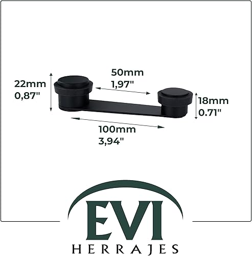 Miniatura 2 de Tope adhesivo negro para puerta, con retenedor de puerta de 1.969in de grosor, goma negra, incluye tornillo + enchufe  Mod. I-164  EVI