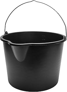 Garronda Baueimer 20 L mit Ausguss robuster Mörteleimer aus recyceltem Kunststoff mit Metallhenkel stabiler Putzeimer und Maurerkübel für Baustelle Garten und Haushalt GD-0168