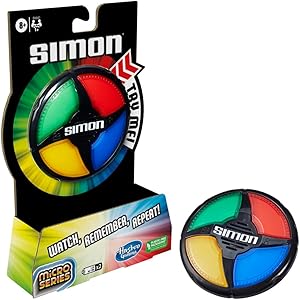 Hasbro Gaming Simon Micro Series Electronic Game for 1 or More Players, Classic Simon Gameplay in a Compact Size, Fun Party Game for Kids Ages 8+