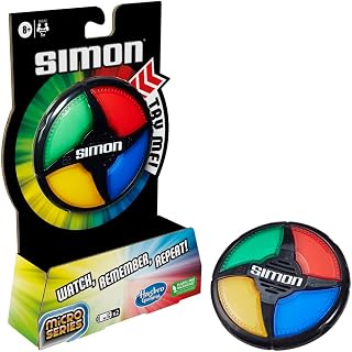 Hasbro Gaming Simon Micro Series: Compact Portable Electronic Memory Game for Kids 8+, Solo or Pass-It Party Play