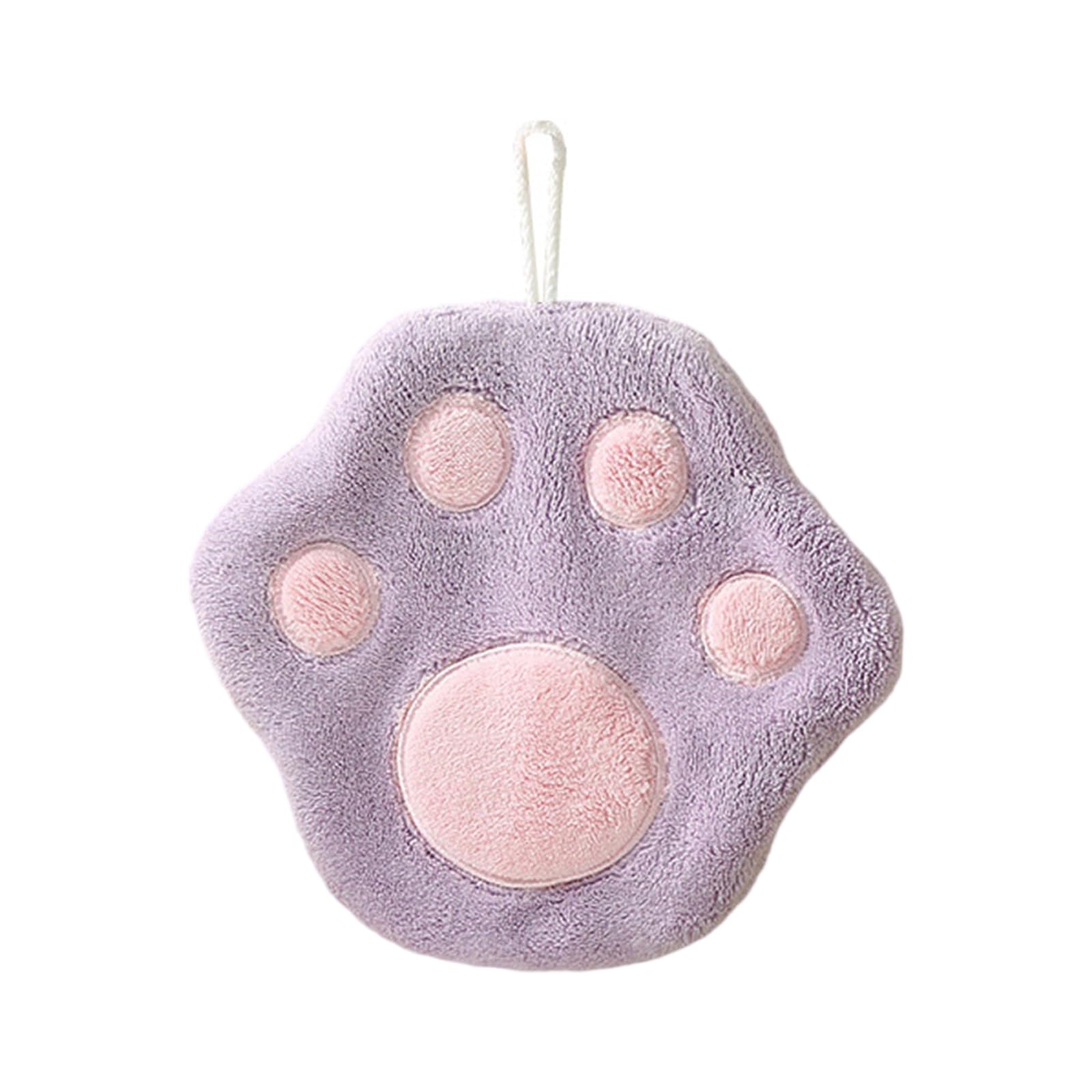 Tsophreniq Cats Paws Patterneds Children Hand Towels Microfiber Absorbent Quick Drying Hanging Washcloths Kids Hand Towels
