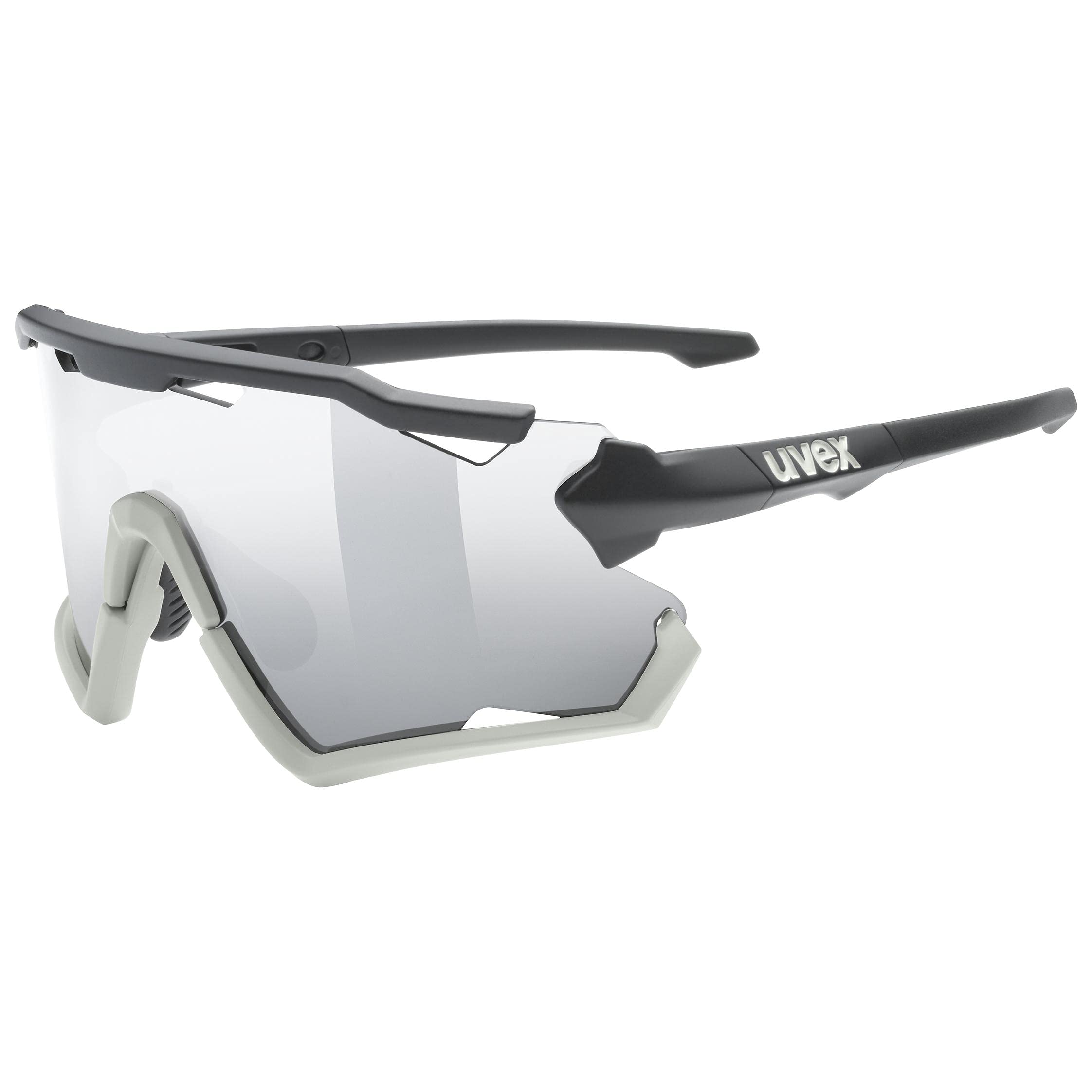 uvex sportstyle 228 - sports sunglasses - cycling/running shades - anti-fog & scratch resistant lenses with UV protection - black matte/mirror silver - one size