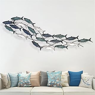 Coastal Metal Fish Wall Decor, Large Nautical Fish Wall Décor,School of ...