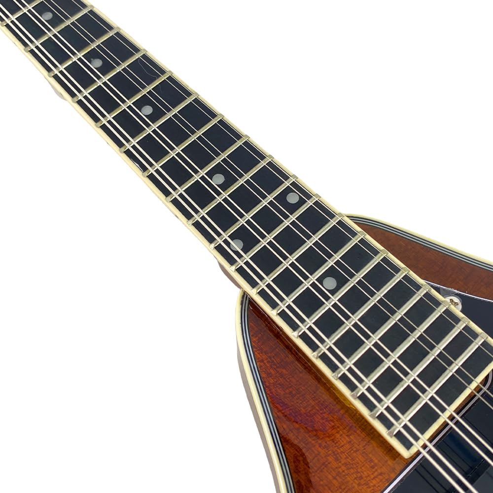 Mandoline Acoustique-Électrique Style A Corps Mohagany 8 cordes Kit complet pour scène Arqué Trous F Corps avec sac de transport, câble, cordes, sangle, médiators et chiffon de polissage