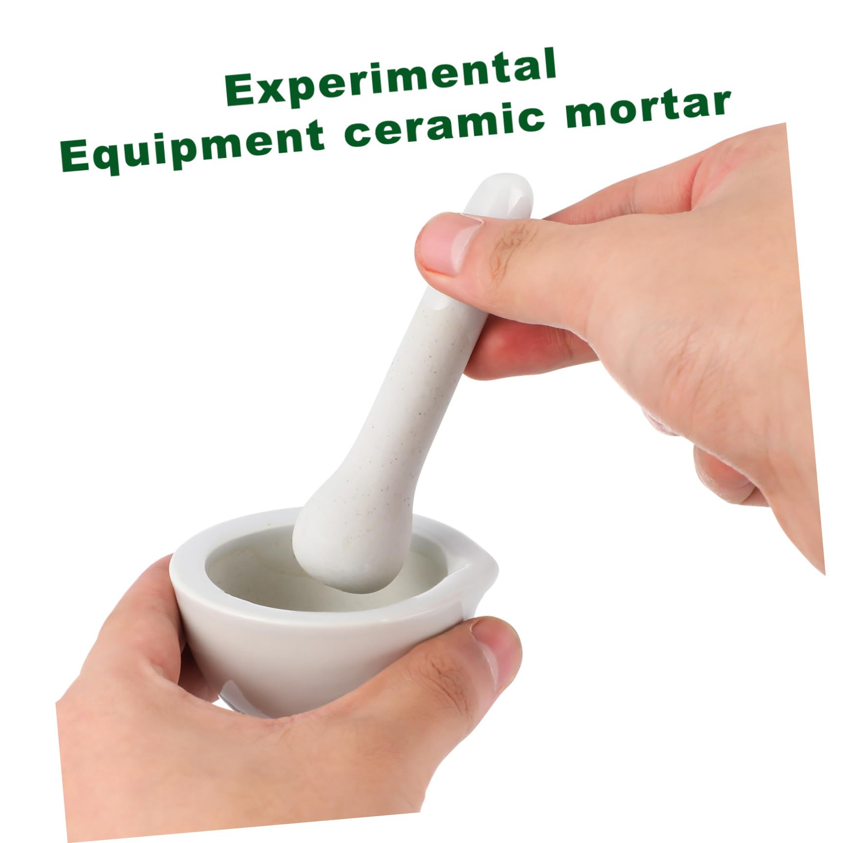 ULTECHNOVO Mortier en Porcelaine 60mm Blanc Pilon – Kit de Broyage pour Épices, Compléments Alimentaires et Pilules – 2 Pièces, Ustensile Cuisine Pratique pour Laboratoire et Usage