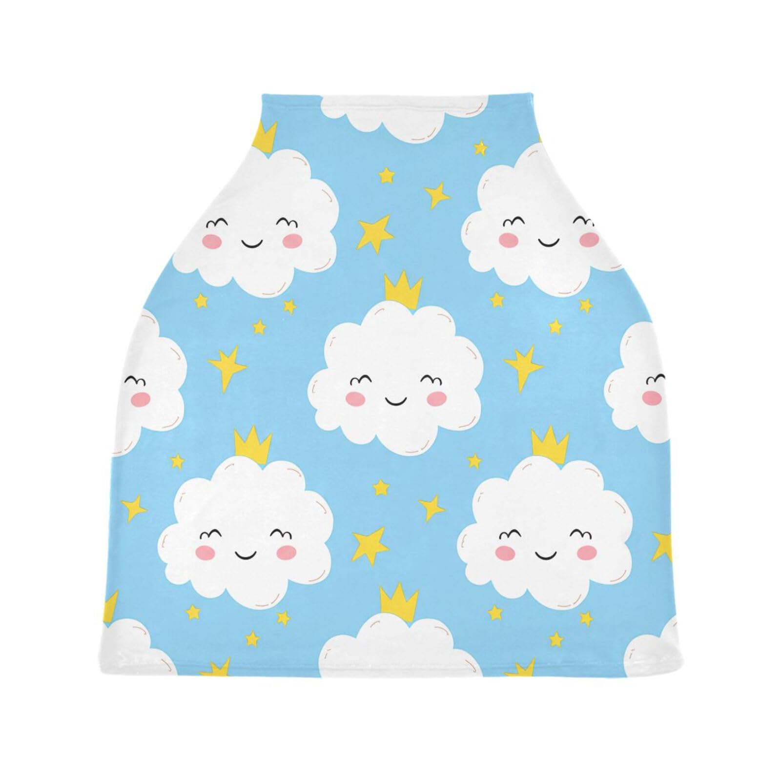 Nesatuwa Baby Car Seat Cover Clouds Pattern Breastfeeding Covers Stretchy Breathable Multi-Use Cover Carseat Canopy for Girls and Boys