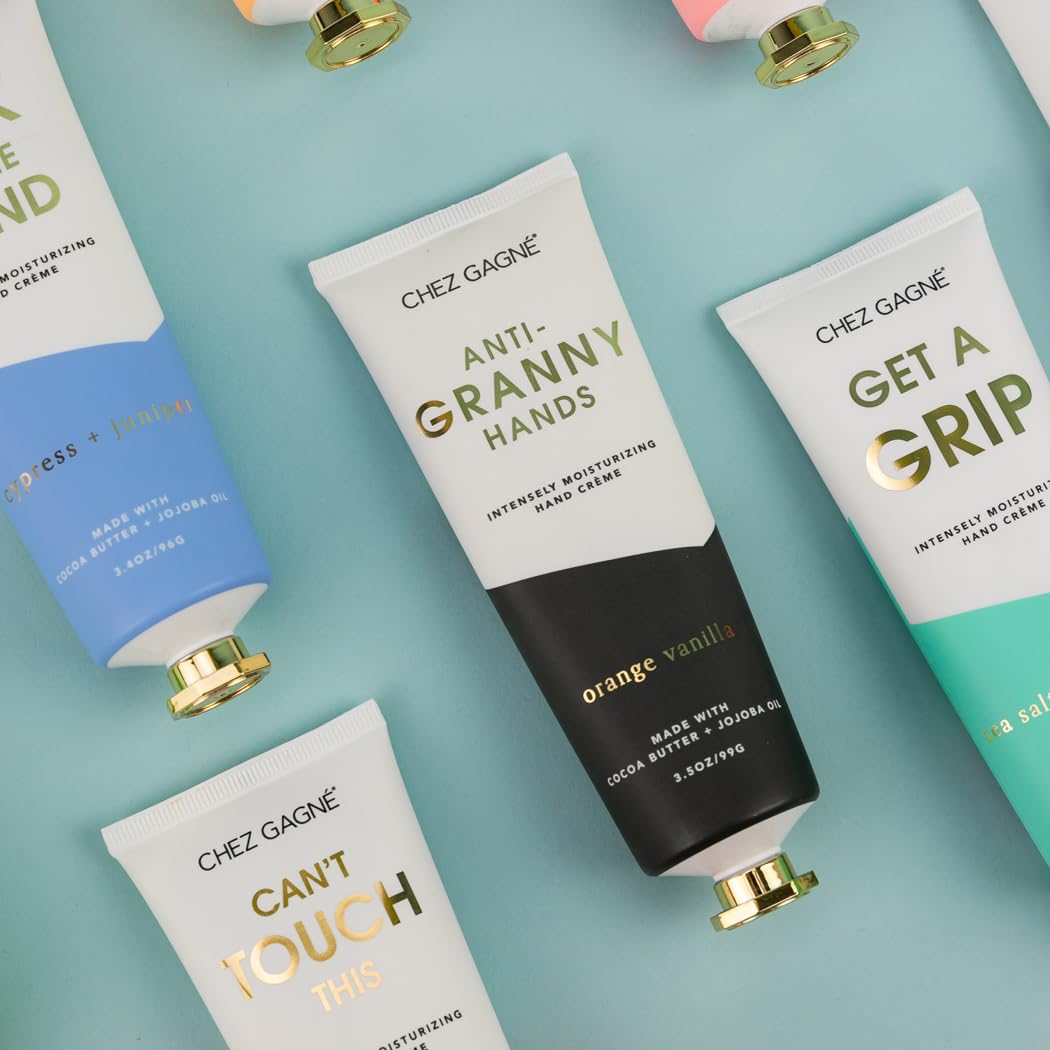 Chez Gagné Intensiv feuchtigkeitsspendende, vegane Handcreme (96 ml), Jojobaöl, Kakaobutter, nicht fettend, schnell einziehend, hergestellt in den USA, Anti-Oma-Hände, Muttertag, lustiges Geschenk für