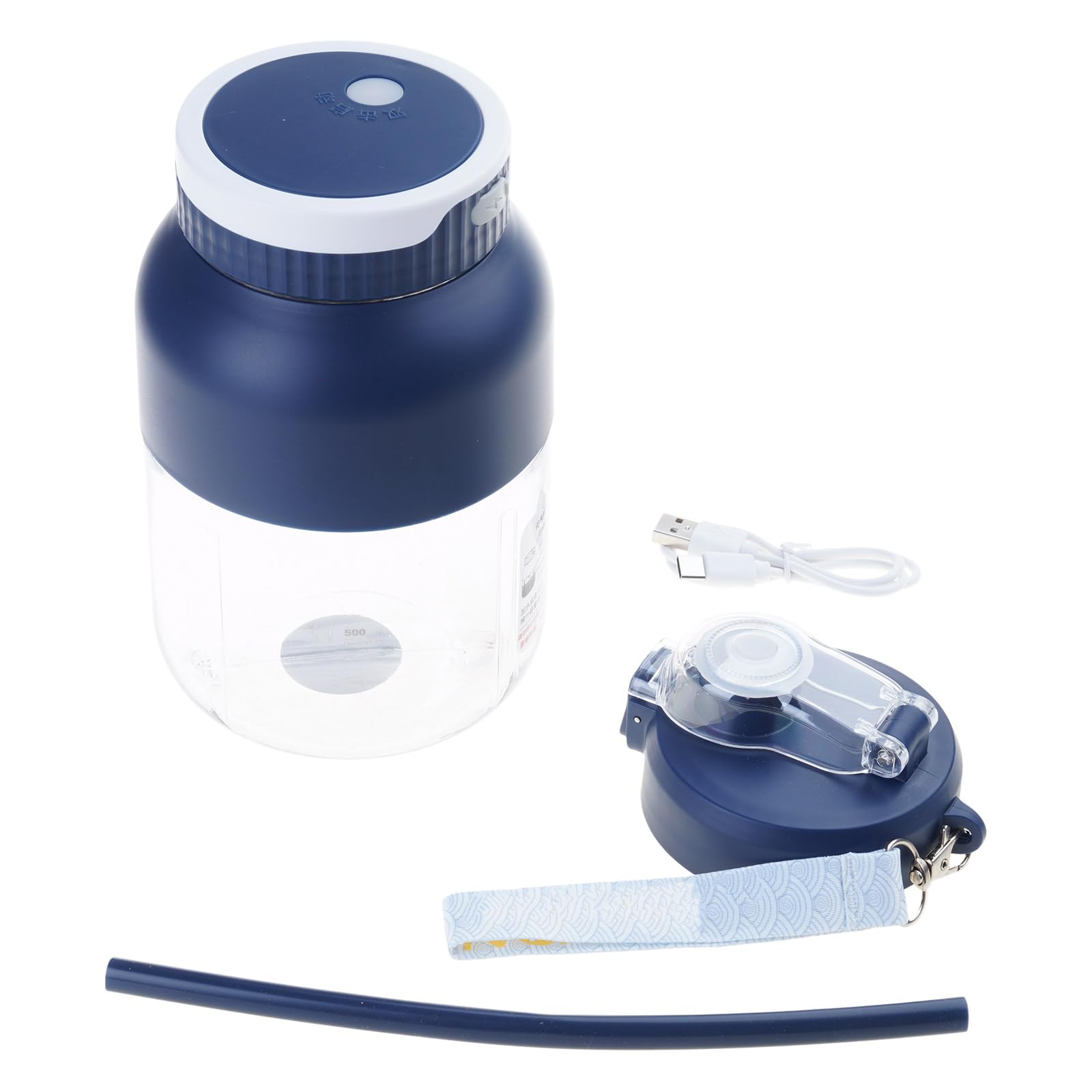 Kalttoy Portable Blenders 500ml Travel Cup and Lid 2600mAh Rechargeable Juicer Cup for Shakes and Home Travel Juicing