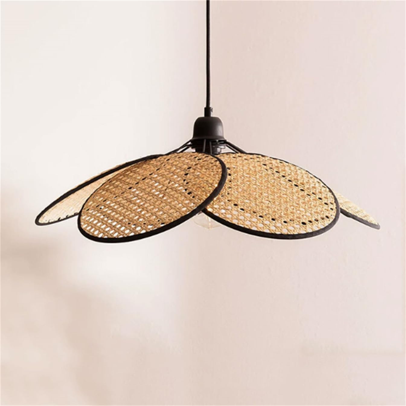 SHUANGZ Living Room Decoration Pendant Light Unique Rattan Natural Wicker Fixtures Black/White - Hand-Woven Natural Rattan Basket Pendant Lamp for Dining Entryway Bedroom Lighting Fixtures