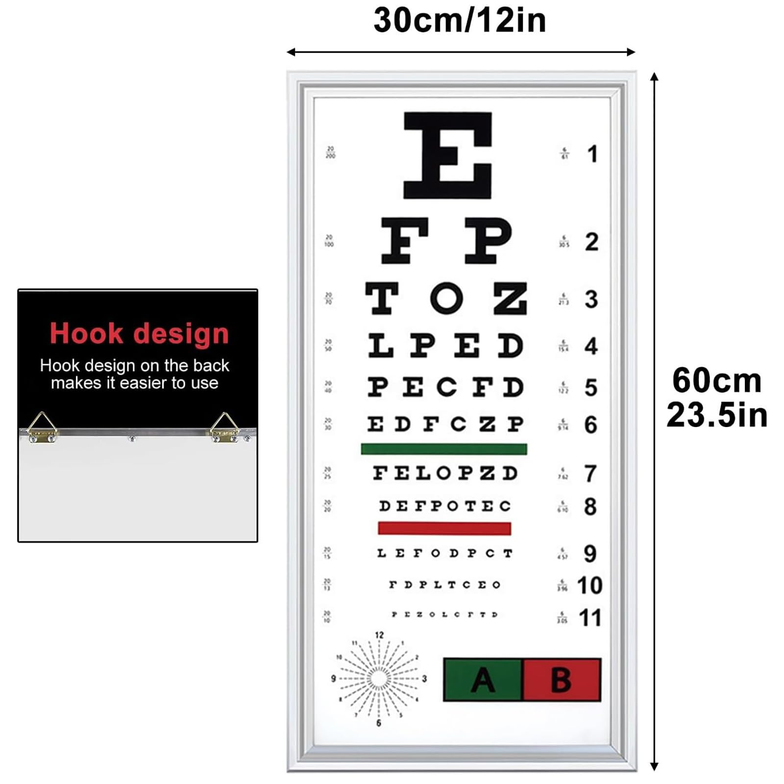 Tabelle Ottometriche LED per Ipovisione da 2,5 M, Tabella Ottometrica in Tela per Ipovisione con Telecomando, Dotata di Cappuccio, Stampa HD, per Studi Medici, Scuole E Uso Domestico