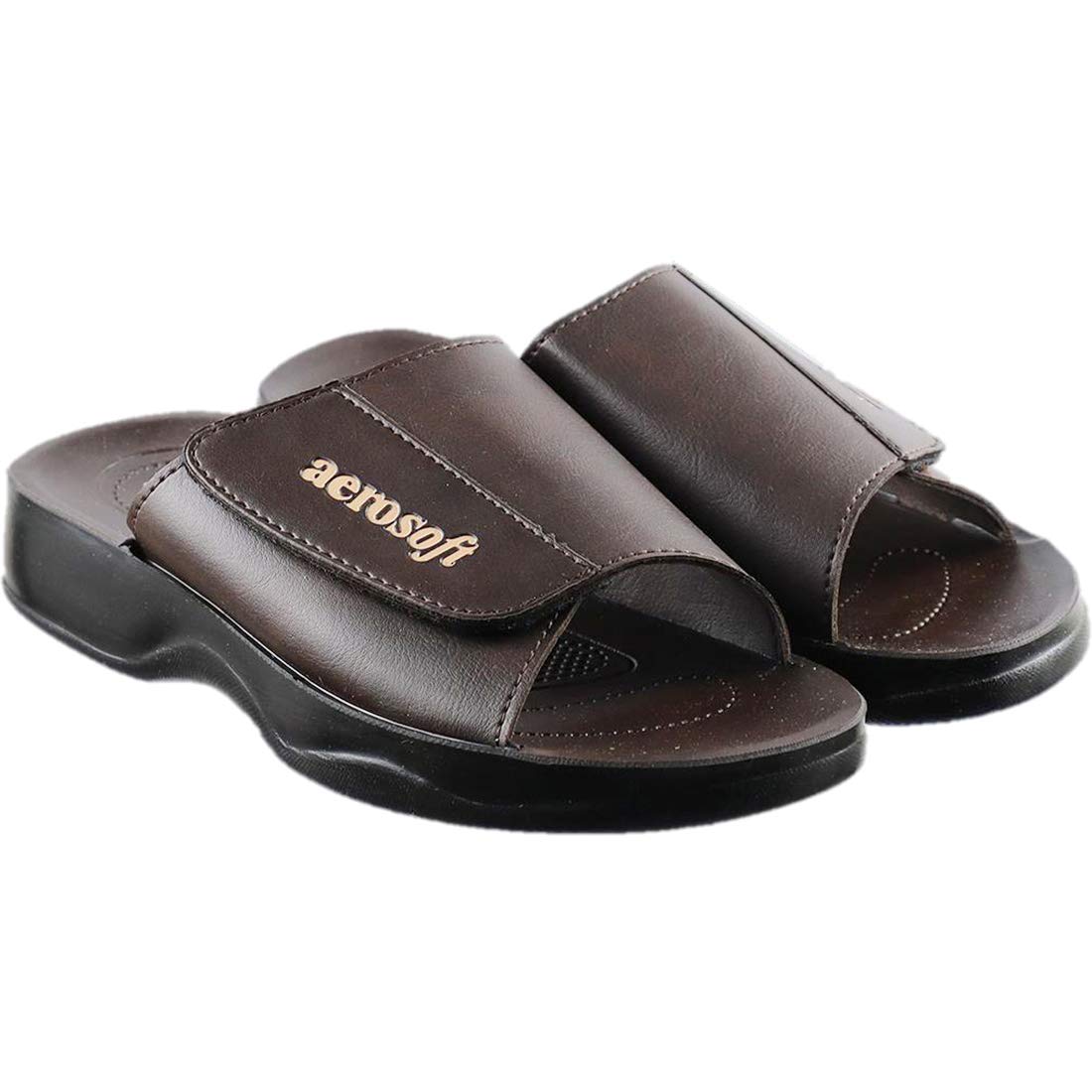 Aerosoft Men Slippers and Flip Flops for Men Casual PU MA 4801 Brown EU 39 (B0C6M8SXJ1) Amazon Price History, Amazon Price Tracker