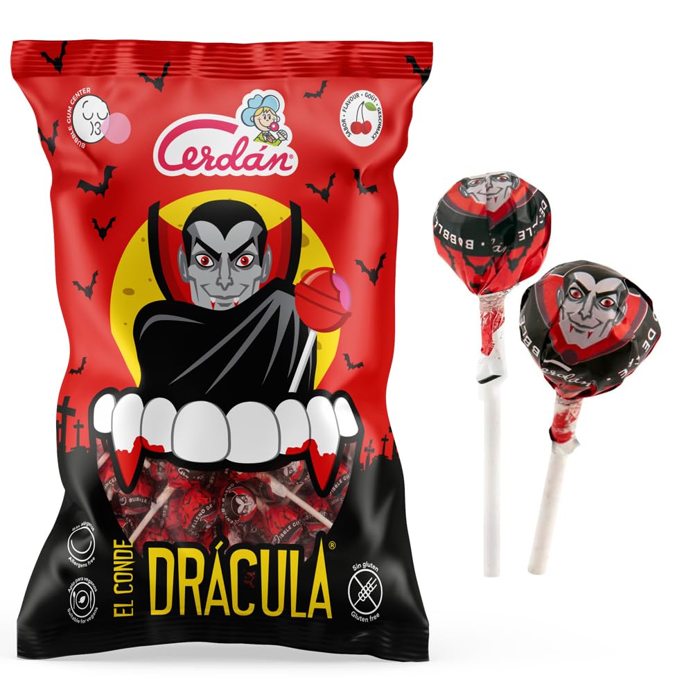 200 LECCA LECCA EL CONDE DRACULA CILIEGIA RIPIENO BUBBLE GUM CHUPA CHUPS BOX