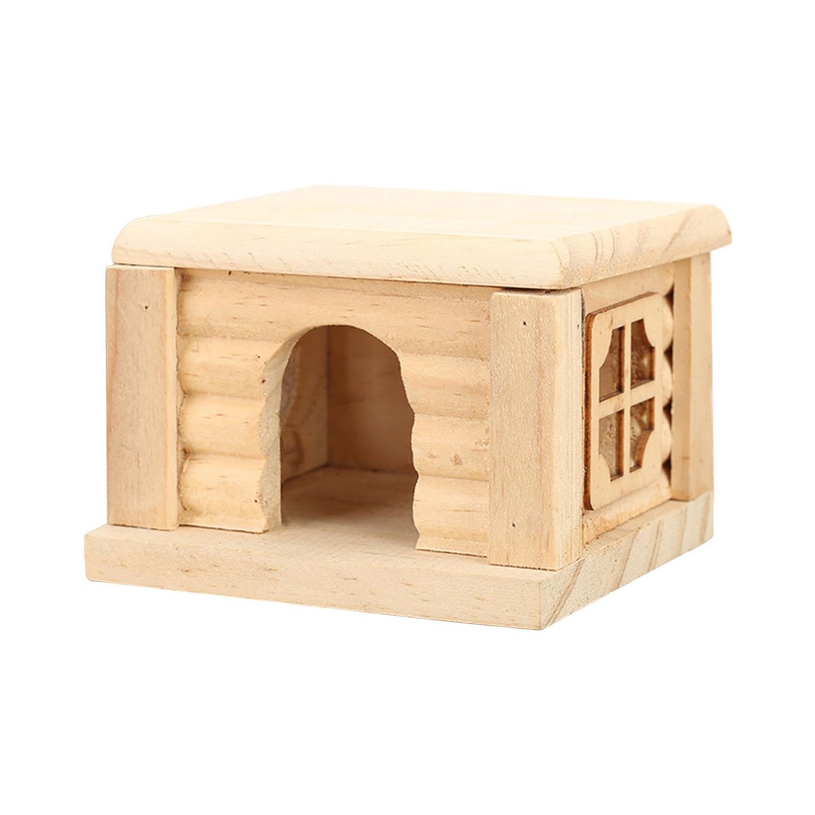 Auyxssz Stylish Hamster Wooden House With Window Small Animals Dwarf Mice Gerbils Entertaining And Resting Play Gerbil House Toys Wooden Away Rabbit Habitats Dwarf Gerbil Mice