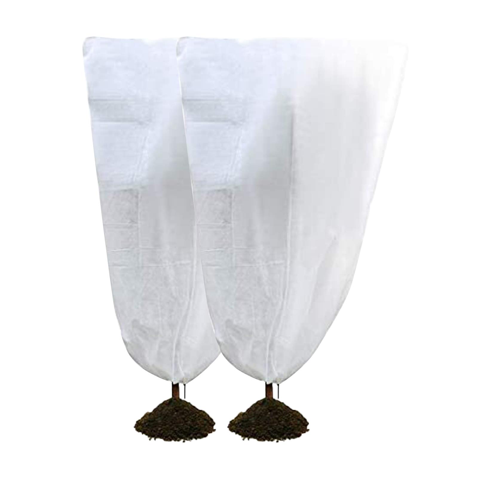 Heavy Duty Plant Cover Warm Worth Frost Protection Bag/Blanket/Jacket,Shrubs & Trees from Being Damaged, Bad Weather Pests for Season Extension&Frost Protection, 60gsm,White (47