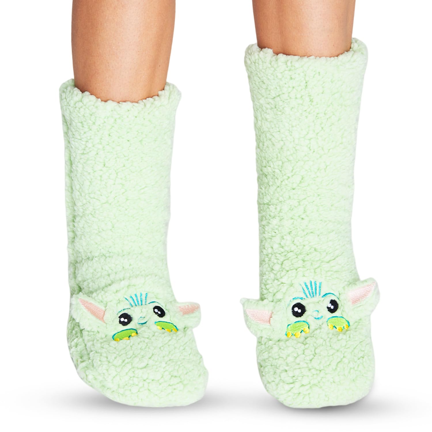 Slipper Socks for Women & Teens US Size 4-9, Soft Fleece Bed Socks, Sherpa Lined & Non Slip Grip Pads, Gifts for Her