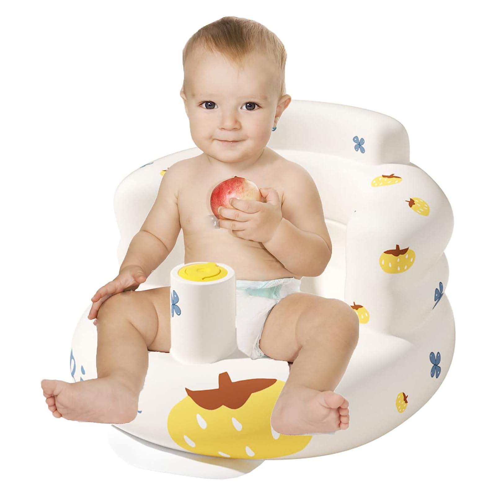 THE WHITE SHOP Inflatable Baby Sofa Learn Sitting Chair Nursery Support Seat,Portable Summer Toddler Beach Chair,Infant Sitting Chair Baby Support Seat Built-in Air Charging Pump/L