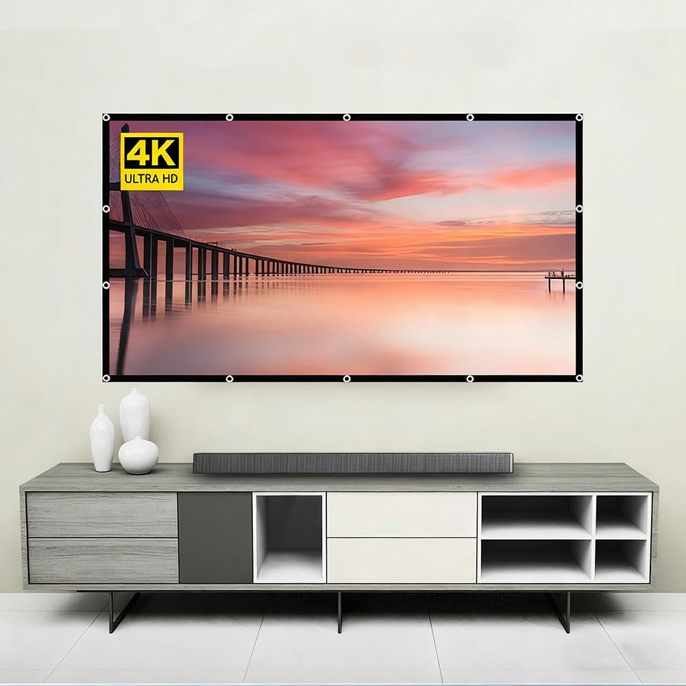 Ekran Projekcyjny 300 Cali na Zewnątrz i do Wnętrz 4k HD 16:9 Dwustronna Projekcja Ekran Filmowy do Kina Domowego, Edukacji, Prezentacji Biurowych(180 Inch)