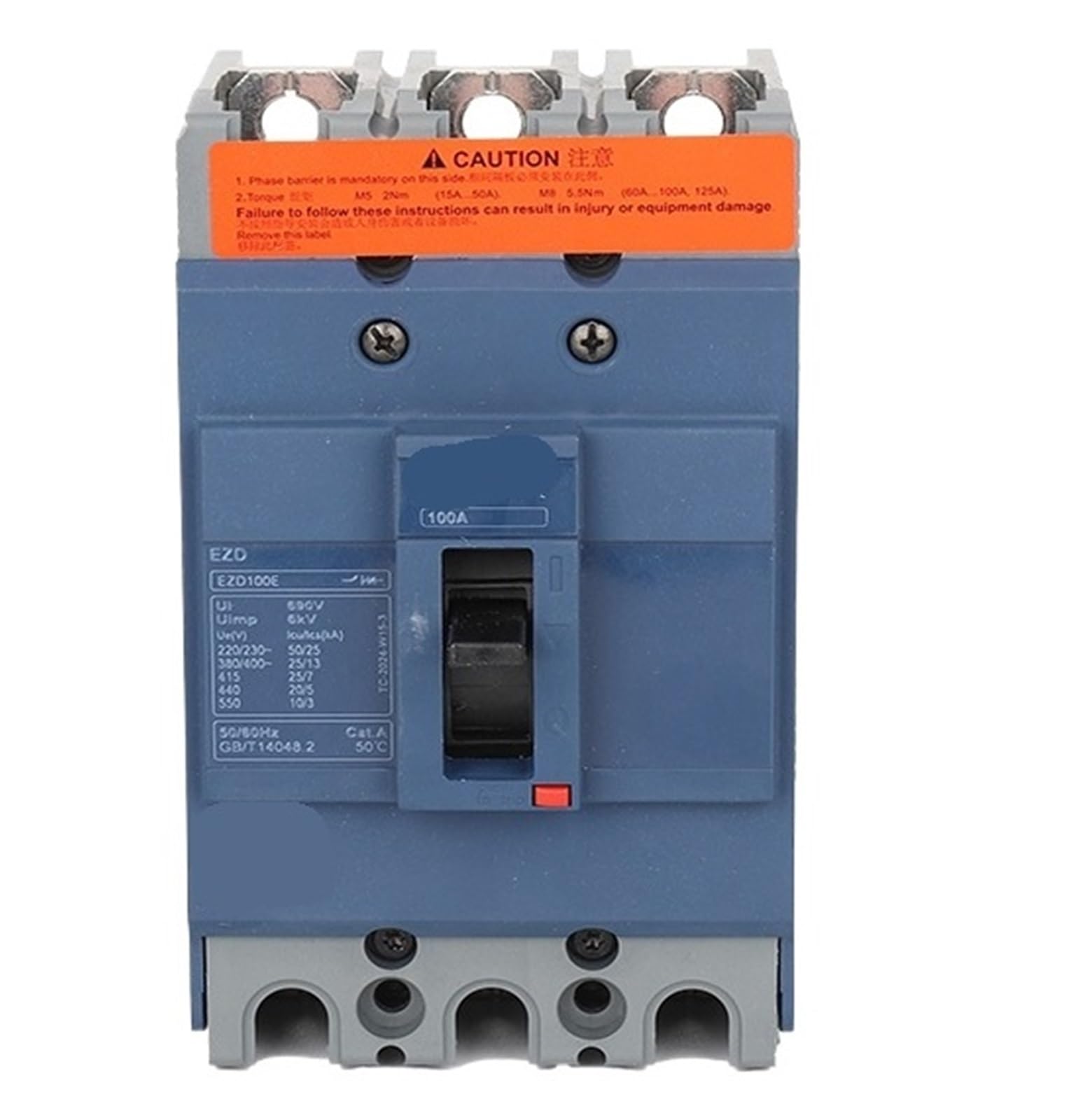 TYEXCZARF EZD100E/160E/250E/400E/630E 3P Fixed Molded Case Circuit Breaker(EZD100E 3P 50A)