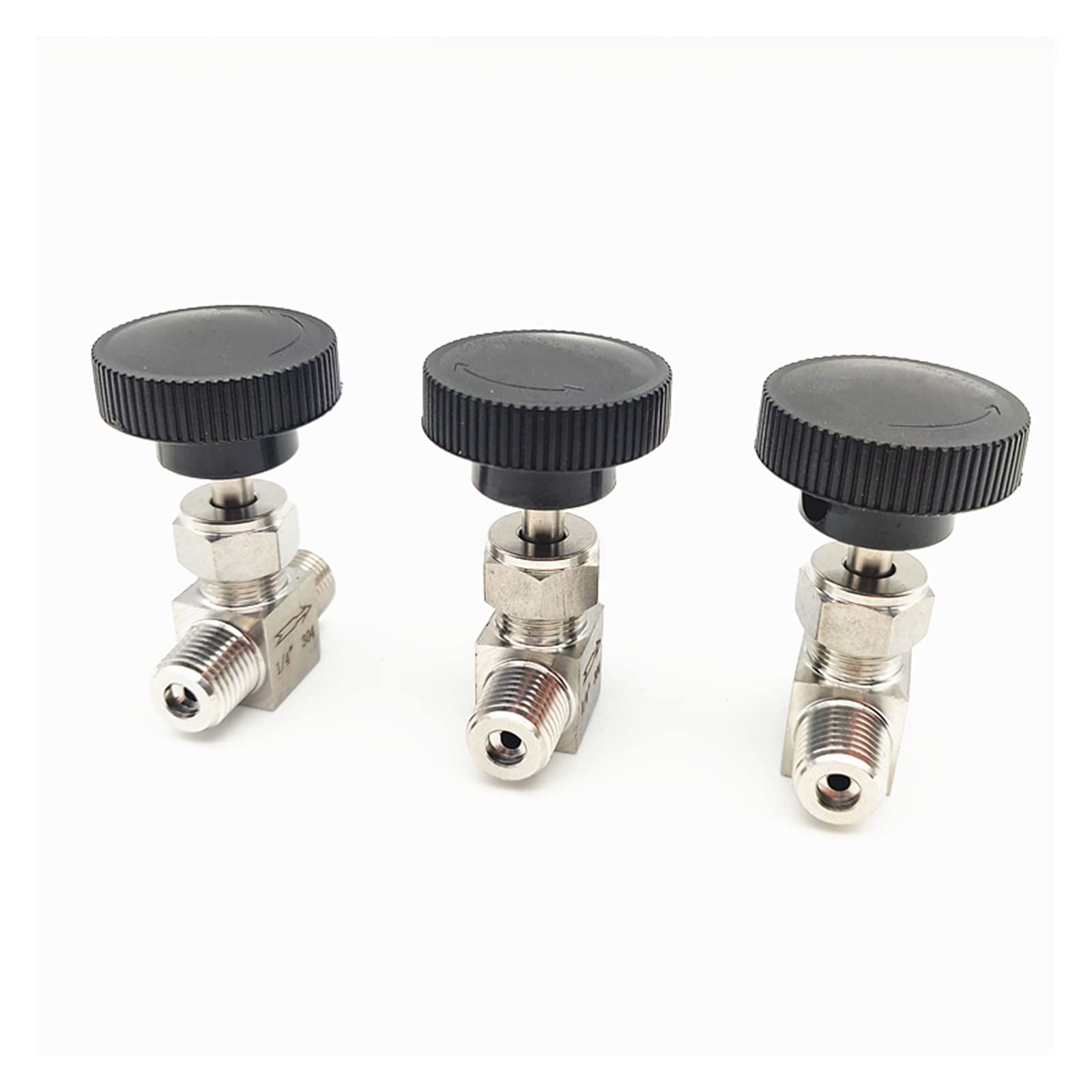 Válvula reguladora de caudal de acero inoxidable 304 - Rosca macho de 1/8", 1/4", 3/8", 1/2" - Válvula de globo for control de precisión (1 unidad)(1/2In)