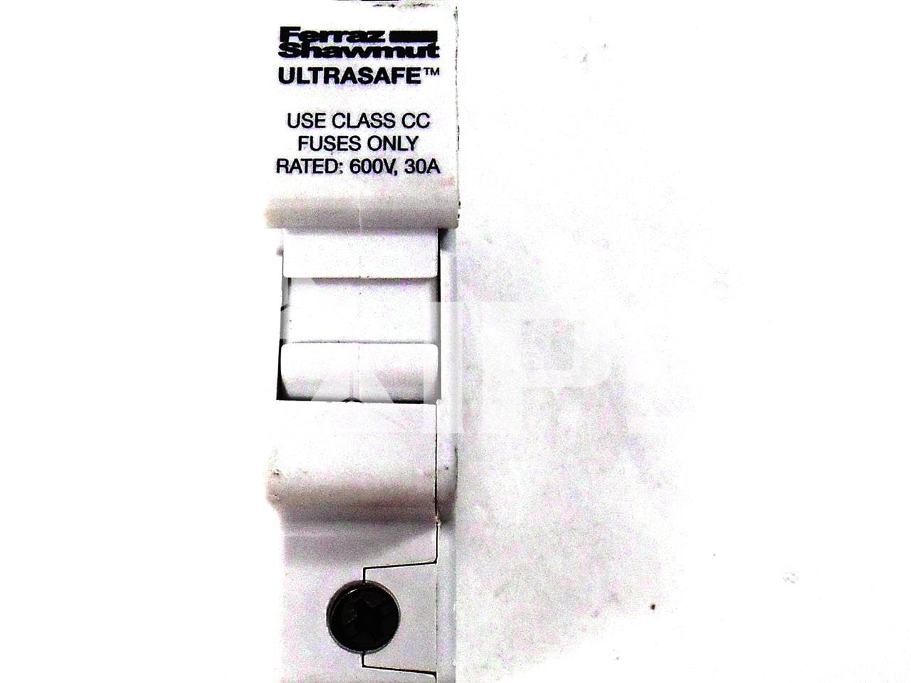 FERRAZ SHAWMUT USCC1 ULTRASAFE, 200KA, Fuse Holder, Class CC, 1 Pole, 600 VAC, SP, 30 AMP