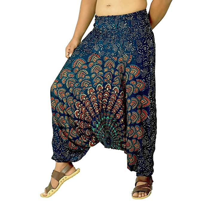 Alphanic Man & Woman Cotton Harem Pant Alibaba Baggy Bohemian Yoga Harem Pants Green-picture-42