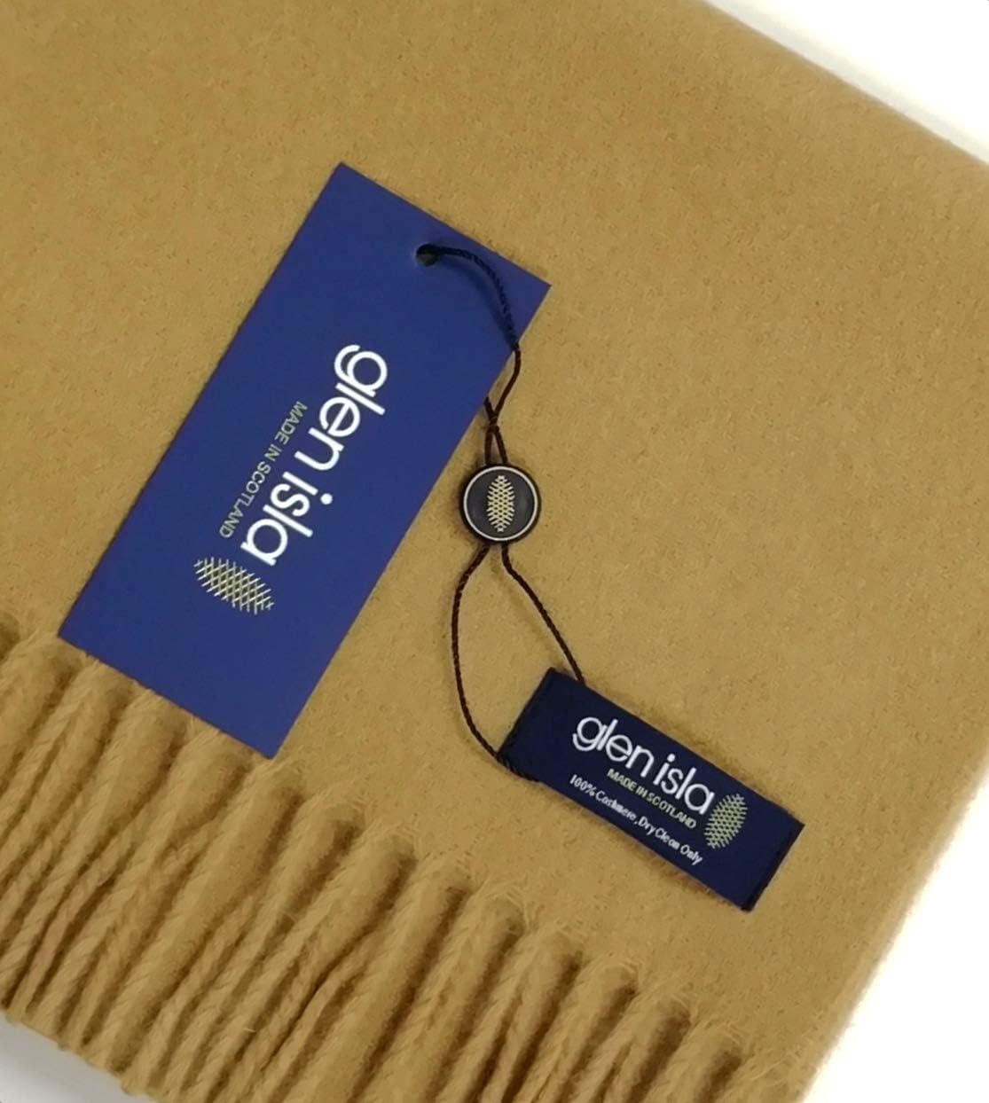 100% Cashmere Scarf Plain Navy Blue - Made In Scotland - Image 3