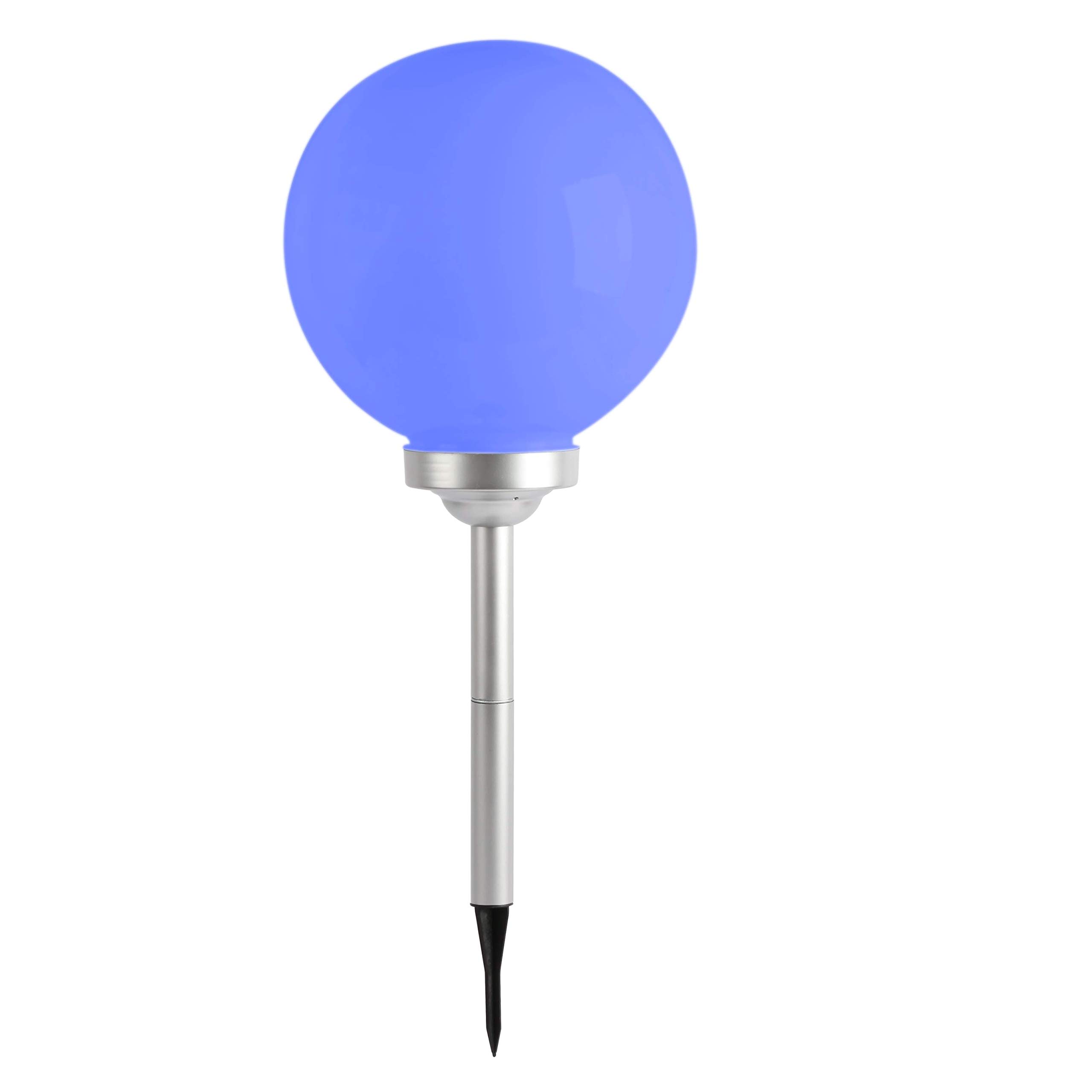 LUMI JARDIN Sfera Luminosa Solare Multicolore Moony a LED, Diametro 30 cm, 30 x 30 x 72 cm, policarbonato ABS, Bianco 1W 1.5V