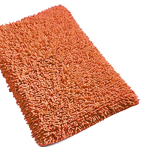 Linnea Tapis de Bain 50x80 cm Chenille Orange Terracotta 1800 g/m2