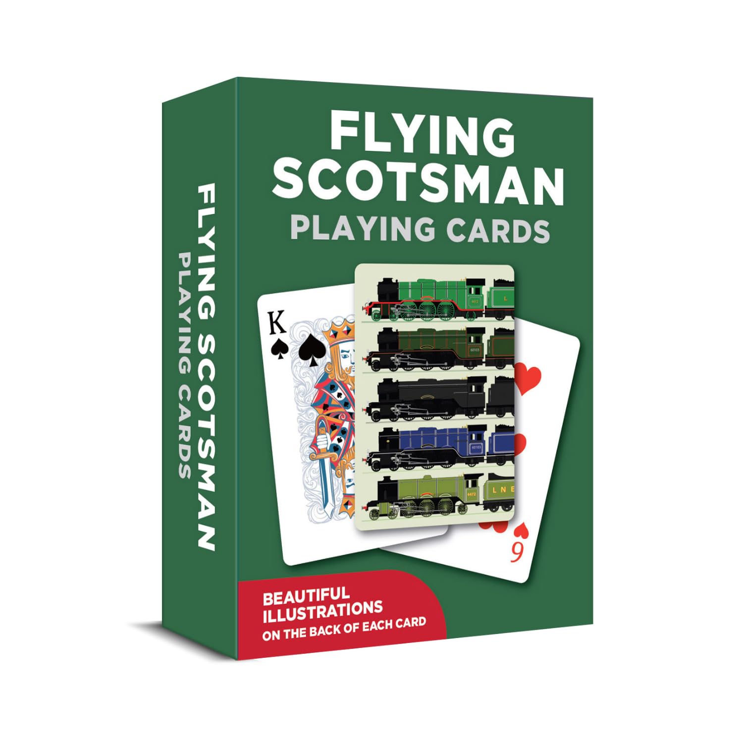 Coach House Playing Cards Deck, Flying Scotsman Design, 52 Standard Cards plus jokers, Gift for Steam Train Enthusiasts and Card Game Lovers