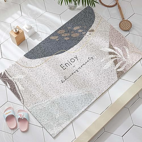 Alfombrilla de baño de PVC rectangular blanca de 60 x 120 cm para ducha espaciosa 2