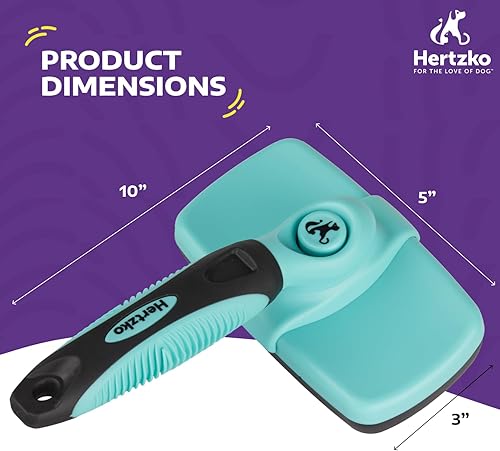 Miniatura 34 de Hertko - Cepillo metálico suave autolimpiante para mascotas, para cepillar pelo corto y largo de gatos y perros, cepillo, peine, rastrillo
