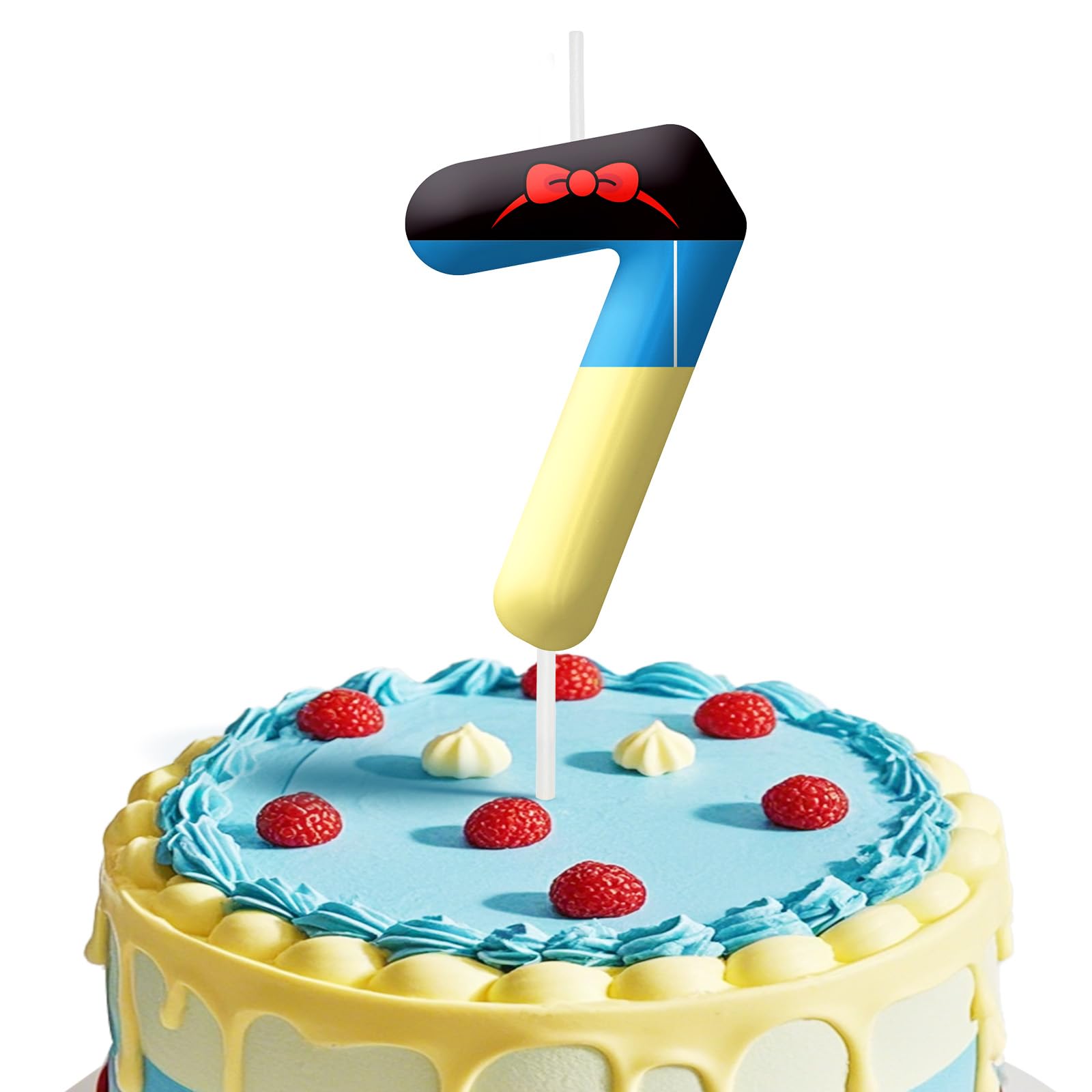 White Cartoon Birthday Candles, Number 7 Candle White Themed Birthday Party Supplies, 2.4 inch Birthday Candles for Cake Topper Party Decorations, Birthday Decorations for Boys Girls (Number 7)