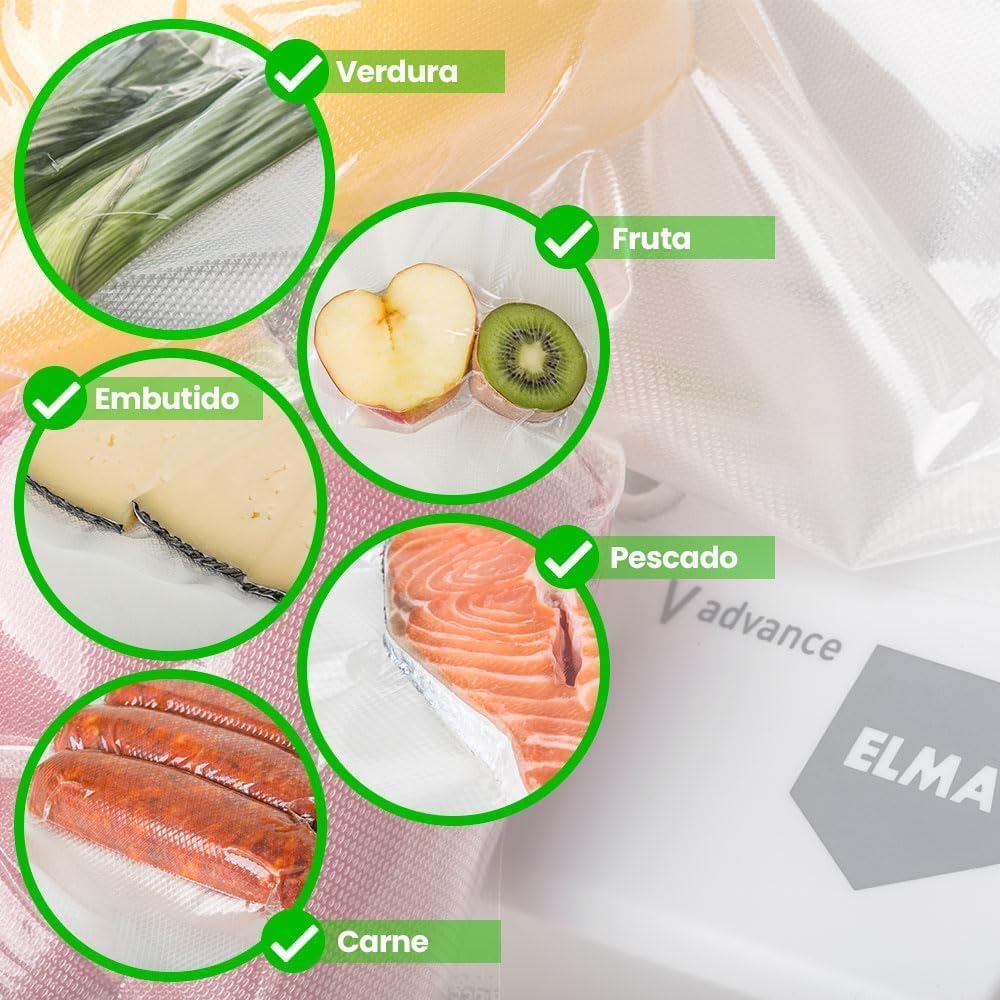 JUPPLIES Pack de 500 Bolsas de Vacío para Alimentos 17x25cm sin BPA - Bolsas para Embasadoras Vacio Alimentos Profesional - Bolsas Gofradas para Conservación de Alimentos (500 Unidades)