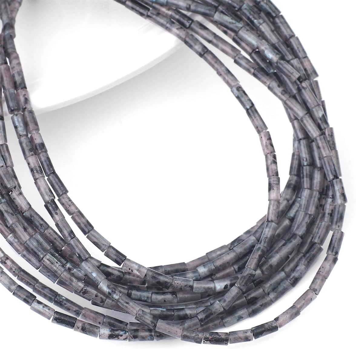 Natural Black Spectrolite Tube Beads Cylinder 2x4mm 38cm/Strand Stone Beads for Jewelry Making - Image 5