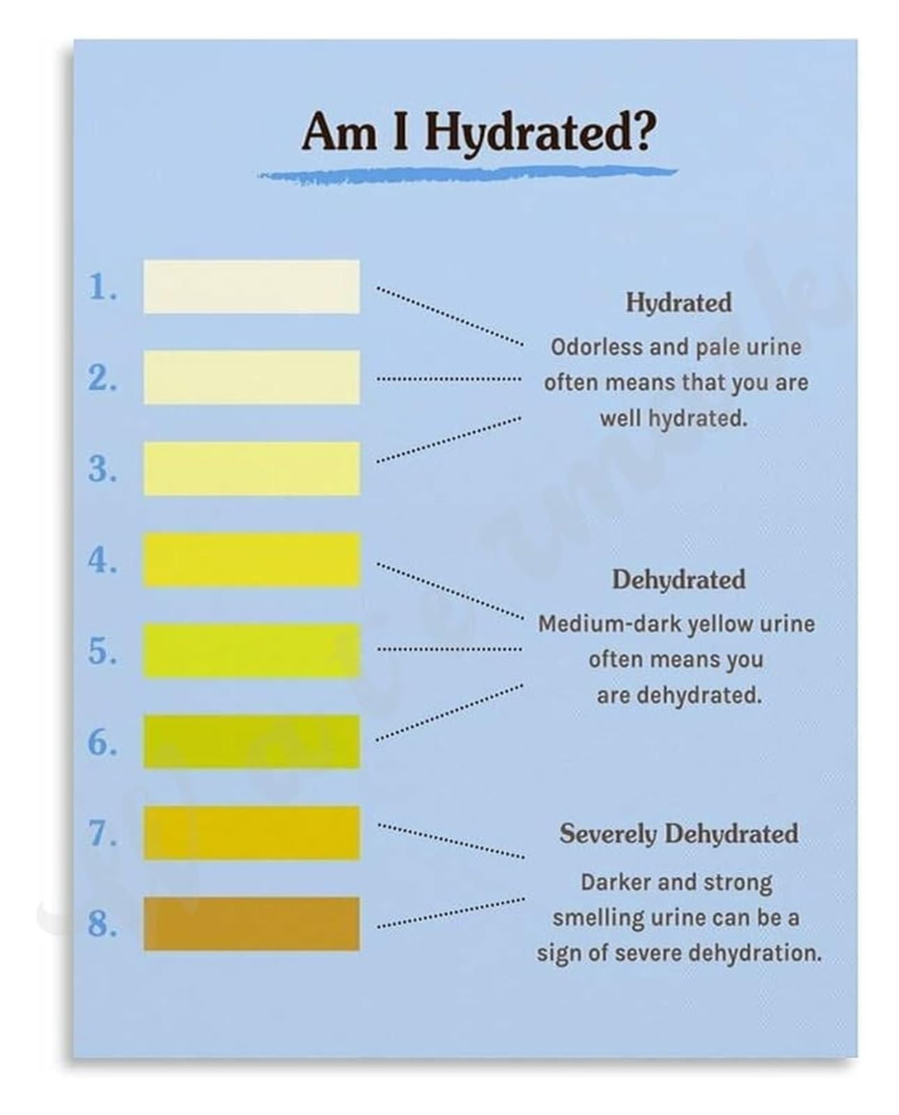 ZDVHOMCB Urine Colour Chart Am I Hydrated or Dehydrated Health Education Canvas Print Gift
