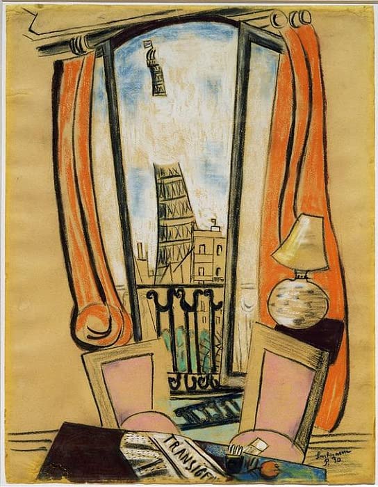 Poster Max Beckmann Vue depuis la tour de la fenêtre impression sur toile salon 60x90cm