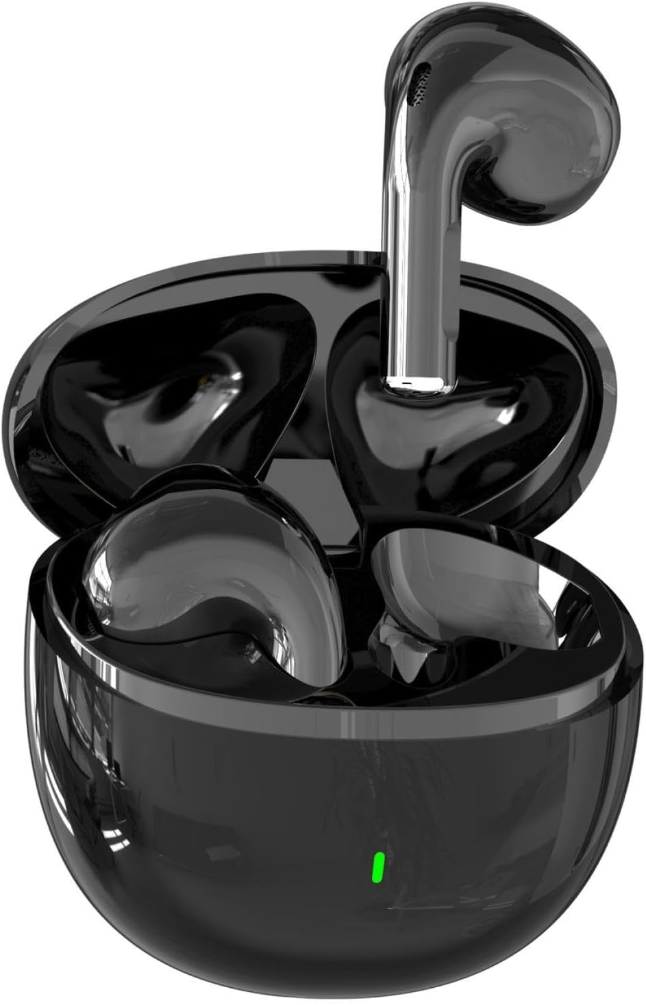 AXIAOLIFH S90 Wireless Bluetooth Earbuds in their open charging case, showing the charging indicator light.