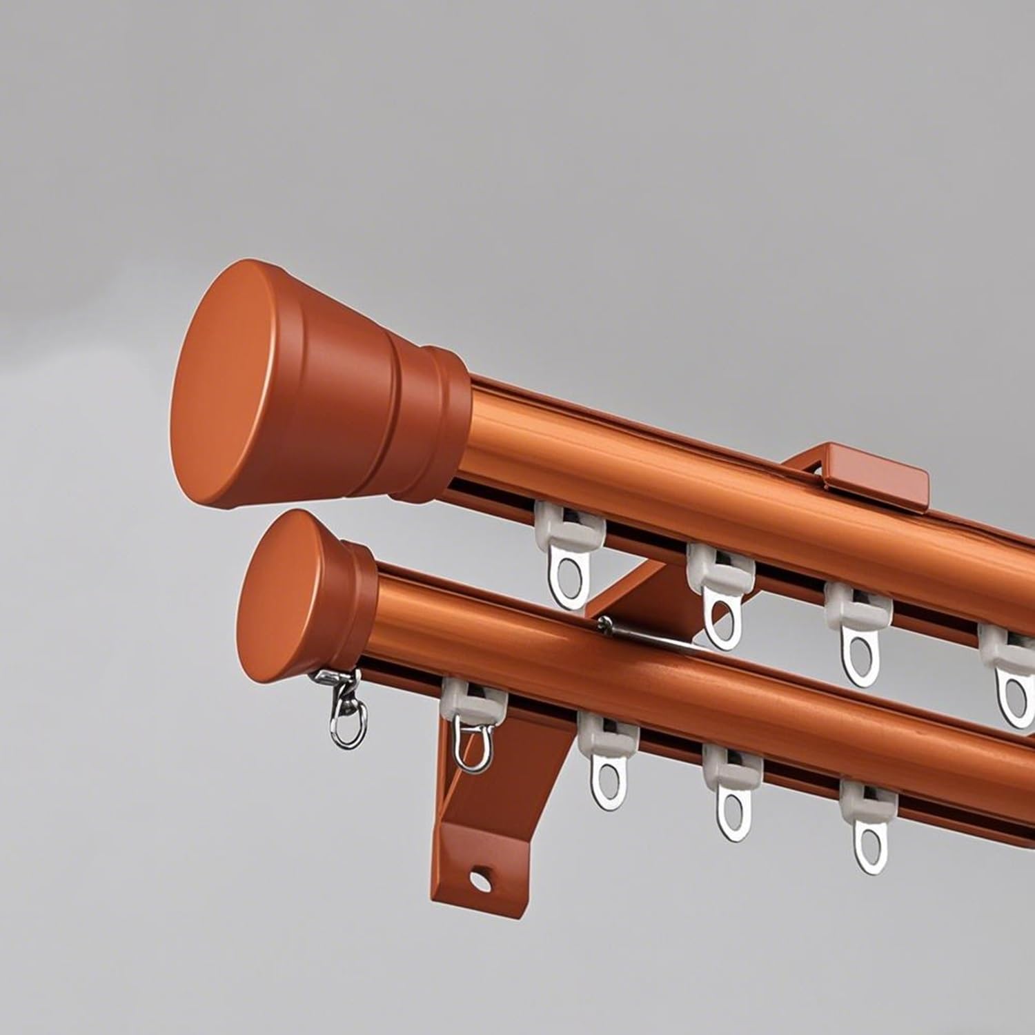 GLDYTVF Aluminum Double Curtain Track Rail Wall Mounted 1.8m Decorative Rod for Bay Windows Living Room Balcony - Versatile Drapery Solution in Orange