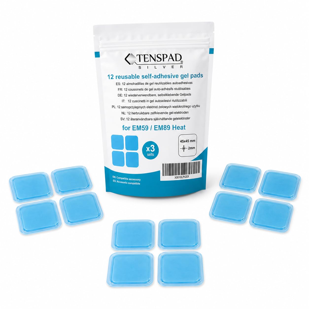 12 Gel Pads for Beurer EM59/89 – 12 for the Price of 8 | 2 mm conductive hydrogel for even skin contact, 20–30 uses depending on care, European brand.-image-21