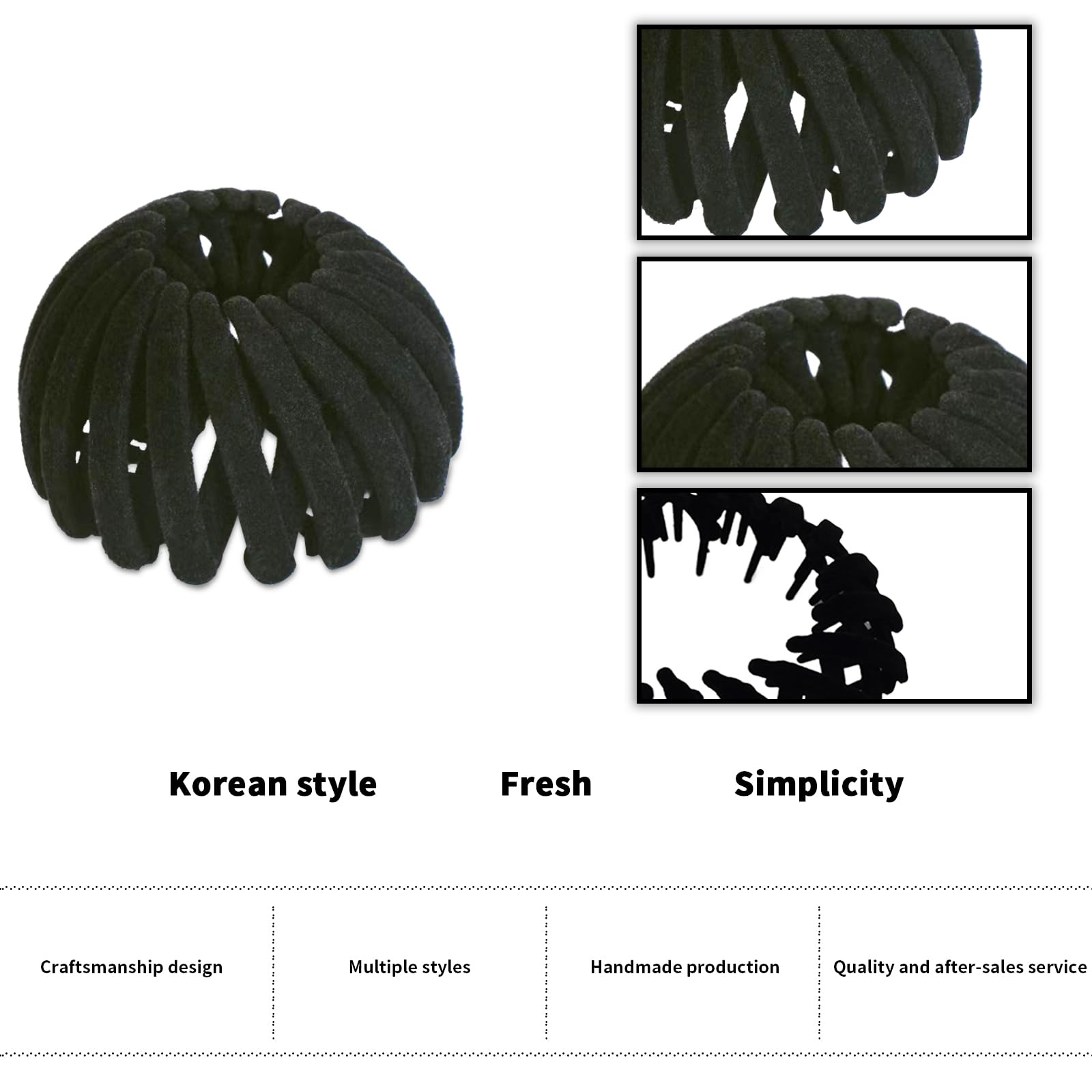 Bailinks 4 Pcs Hair Bun Tool Set, Expandable Geometric Hair Loops and Ponytail Holder Clips - Image 3