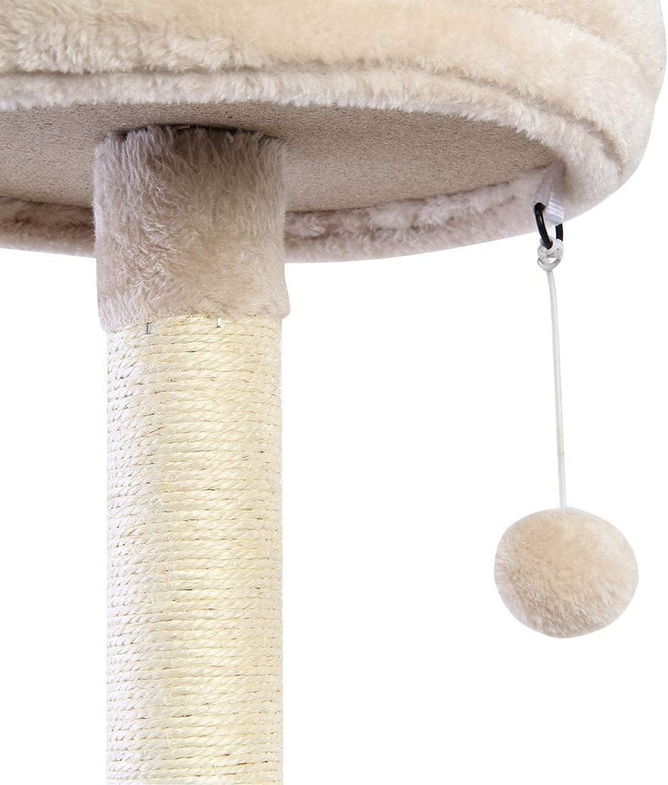 CUPETS 55 Inches Cat Tree Multi-Level Cat Climber with Scratching Posts and Plush House Beige Pet Play House for Kittens,Cats